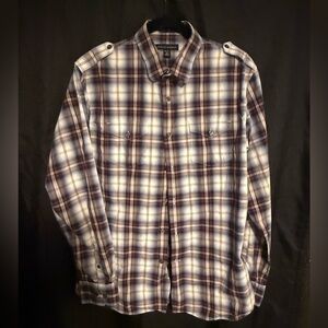 Banana Republic Men’s Blue and Maroon Casual Button Down Shirt, Size M